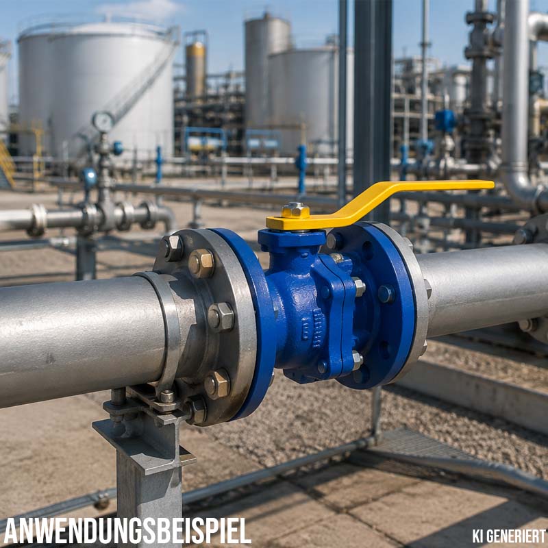 DN 200 Flansch Kugelhahn 2-teilig Gussgehäuse Kugel Messing DVGW Gas - PN 16 bar