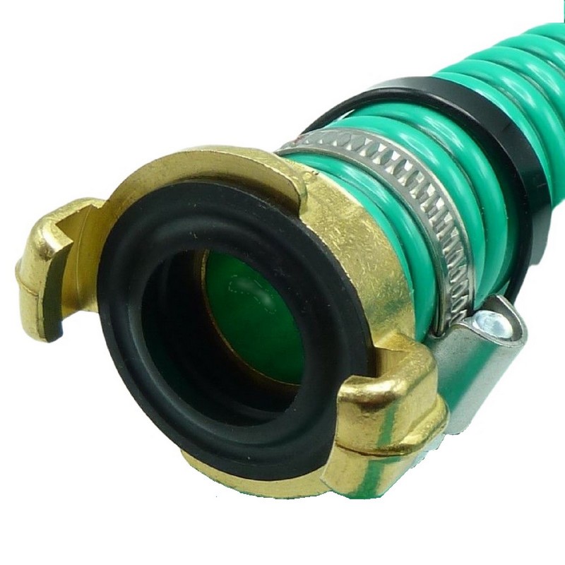 32 mm 1 1/4" Zoll Saug Schlauch Pumpen Garnitur Verlängerung Schnellkupplung grün - 2 m