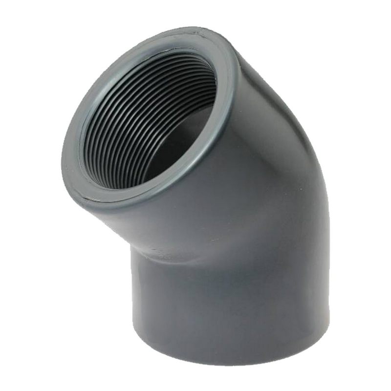 110 mm PVC Klebe Fitting Winkel 45° Innengewinde IG 110 mm x  4" Muffe Verbinder - PN 10 bar