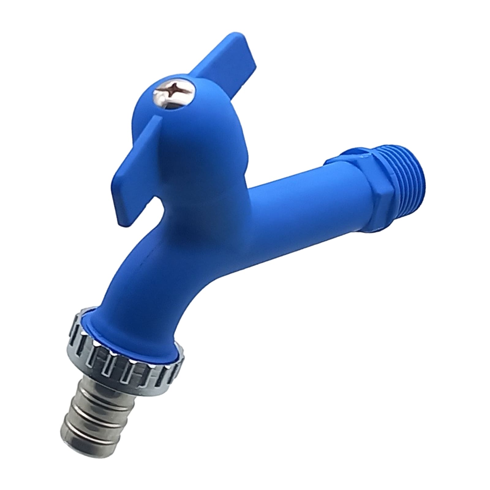 1/2" AG Kunstoff (PA 6) Auslauf Ventil Wasser Hahn Tülle 15 mm KTW - blau