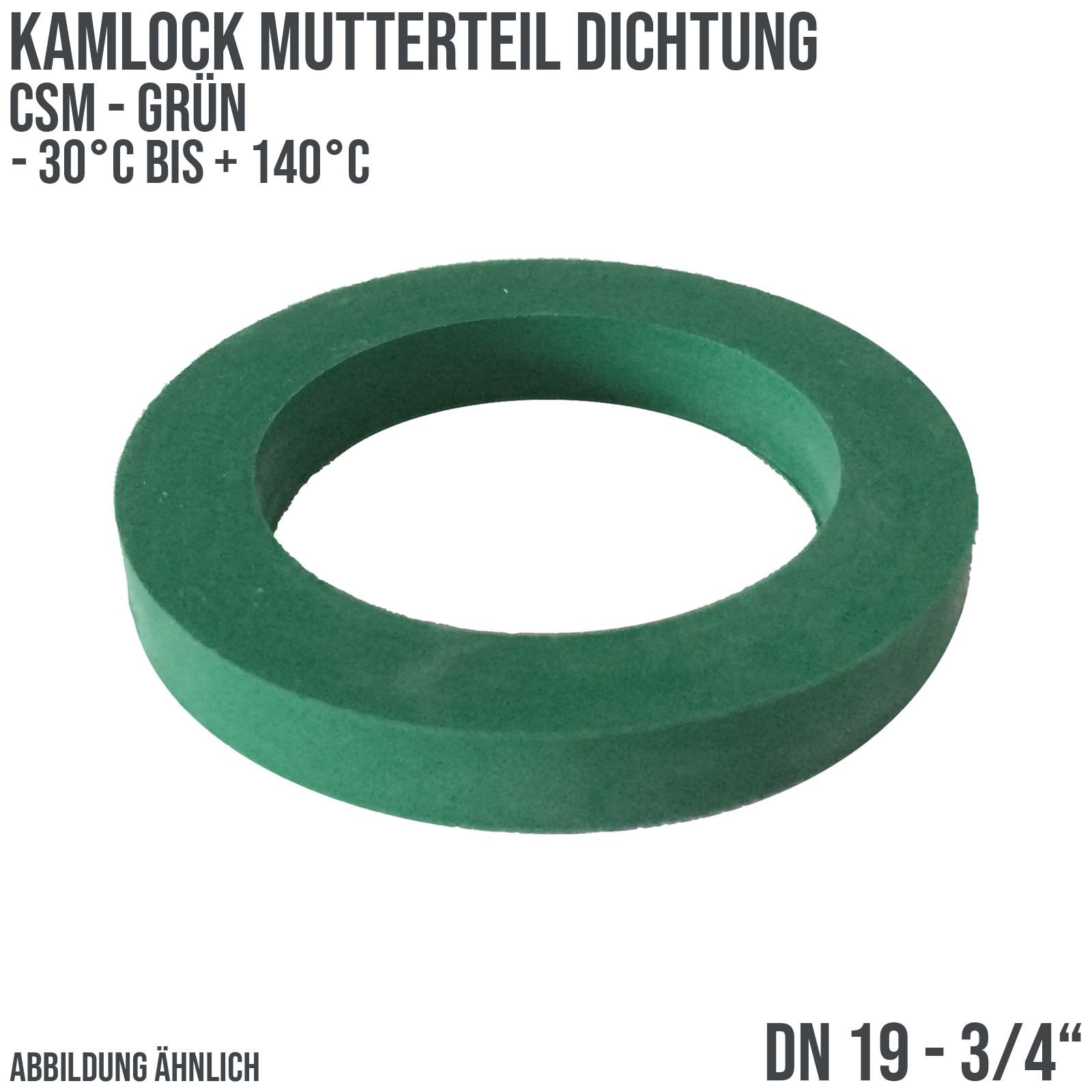 3/4" Zoll Kamlock Dichtung Mutterteil Kupplung CSM grün DN 19