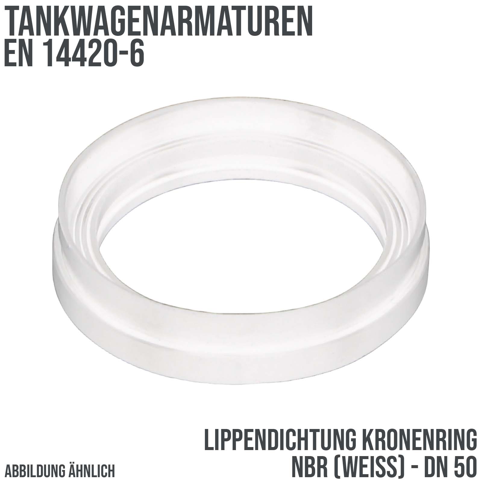 DN 50 2" Lippendichtung Tankwagen Kronenring NBR weiß