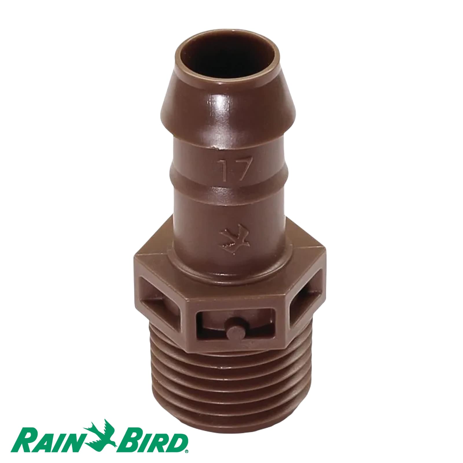 17 mm x 1/2" Rain Bird Adapter Kunststoff Tülle x Außengewinde Tropf Fitting braun Typ XFF17 - PN 3,5 bar