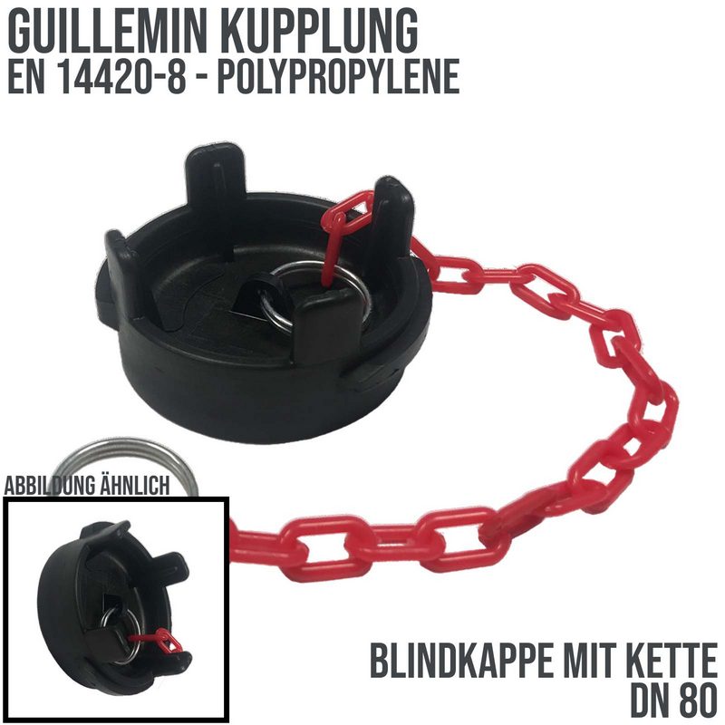 DN 80 Guillemin Kupplung Blind Kappe Verschluss Verriegelung mit Kette Polypropylene (PP) - PN 16 bar