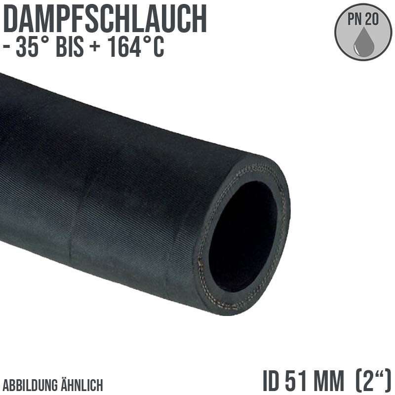 51 x 69 mm Dampf Heiss Wasser Schlauch EPDM schwarz - PN 20 bar