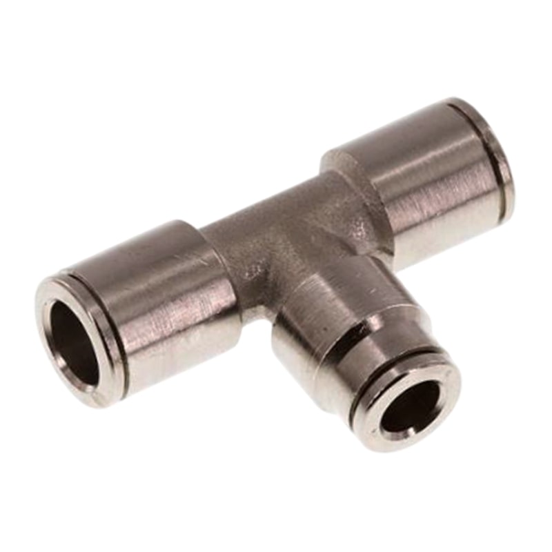 8 -> 6 mm Pneumatik Schnell Steck Verbinder IQS T-Stück 90° reduziert MSV Messing PA PU Schlauch - PN 16 bar