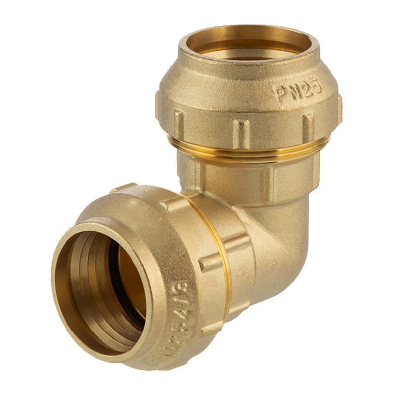 63 mm PE Fitting Klemm Verbinder Messing Verschraubung Muffe Winkel 90° DVGW - PN 16 bar