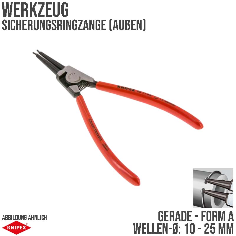 140  mm Sicherungsring Zange außen gerade Form A - A1 Knipex