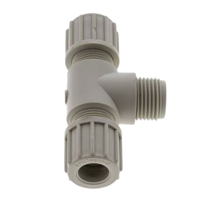 6 x 4 mm x 1/4" T-Stück 90° Kupplung Aussengewinde PA PP Schlauch Verbinder FDA - PN 10 bar