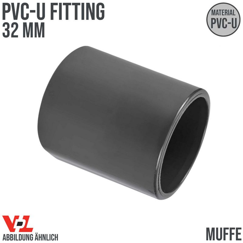 32 mm VDL PVC Klebe Fitting Muffe Verbinder - PN 16 bar