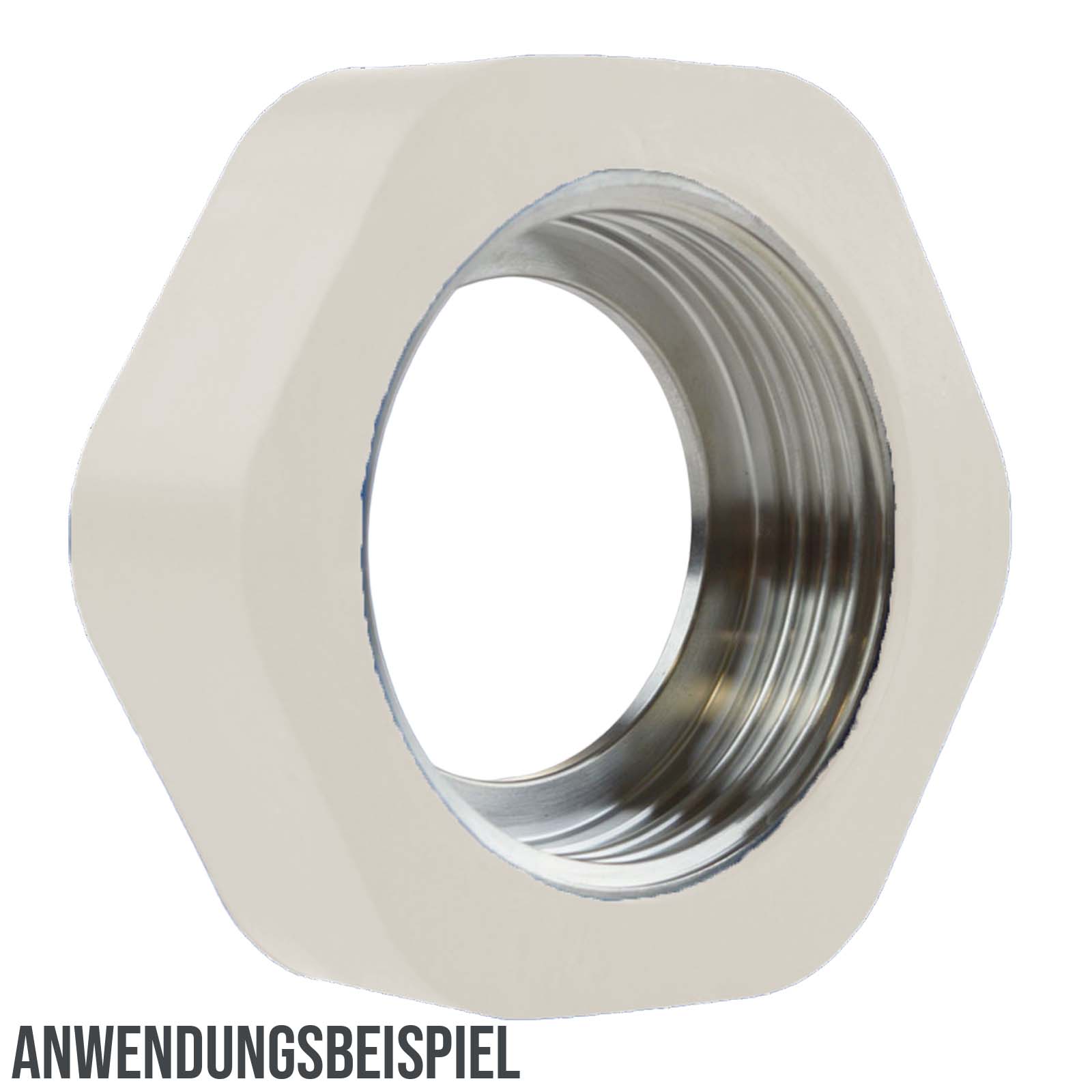 DN 100 Milchrohr Verschraubung DIN 11851 Prallschutz Überwurfmutter Gummi EPDM - weiss
