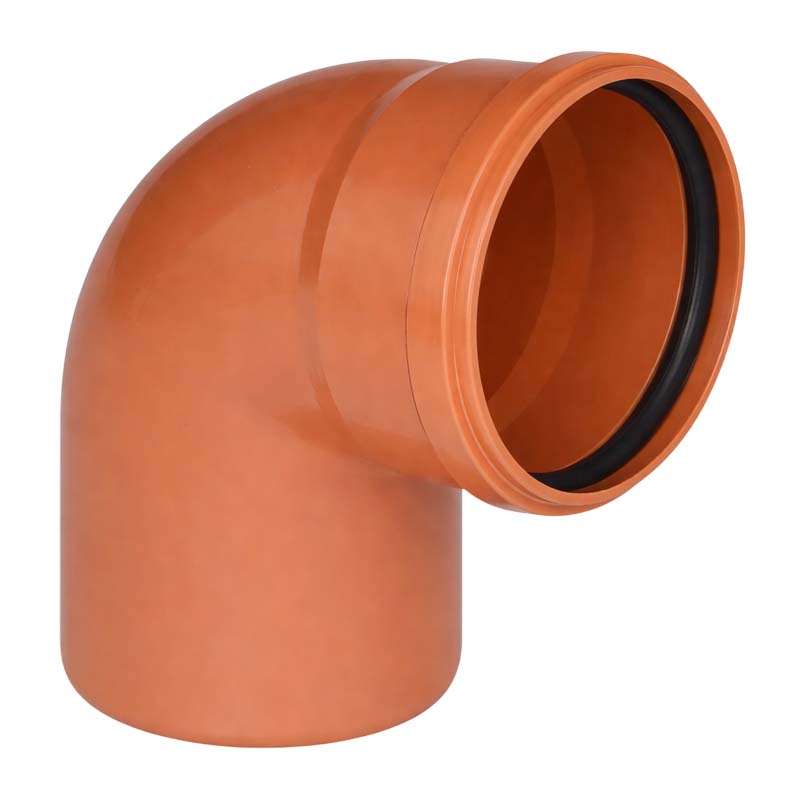 250 mm PVC Bogen 87° Abzweig Abfluß Abwasser HT KG Rohr SN4 Steckmuffe x Stutzen rostbraun