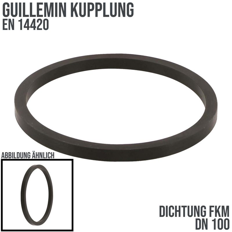 DN 100 Guillemin Kupplung Ersatz Dichtung FKM schwarz