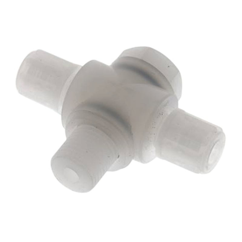 6 x 4 mm x 1/8" T-Stück 90° Kupplung Aussengewinde PVDF Verschraubung PA PP Schlauch FDA drehbar - PN 10 bar