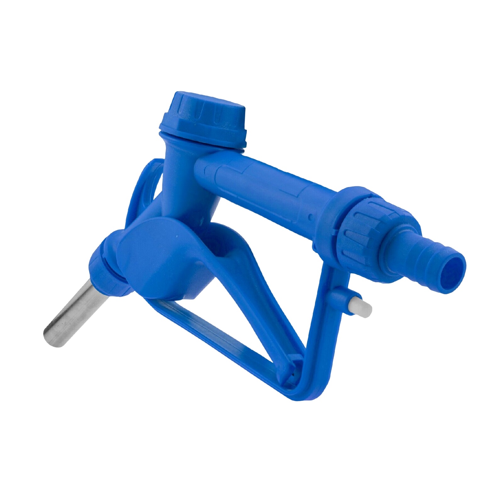 Zapfpistole (PP) blau Anschluss 3/4" auf Auslass 3/4" SS304 (für leicht ätzende Flüssigkeiten)