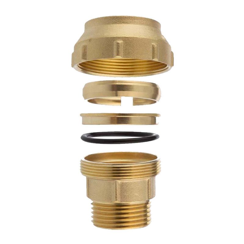 63 mm x 2" PE Fitting Klemm Verbinder Messing Verschraubung Muffe Kupplung x AG DVGW - PN 16 bar
