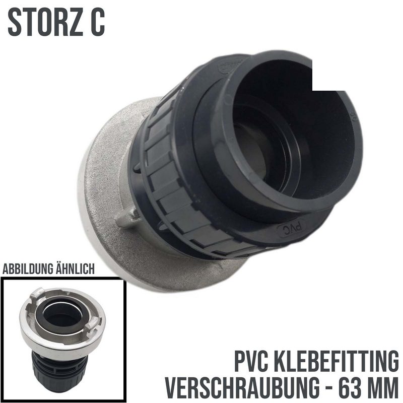 STORZ C DN 52 KA 66 Übergangsstück Adapter -> 63 mm PVC-U Klebe Fitting Verschraubung