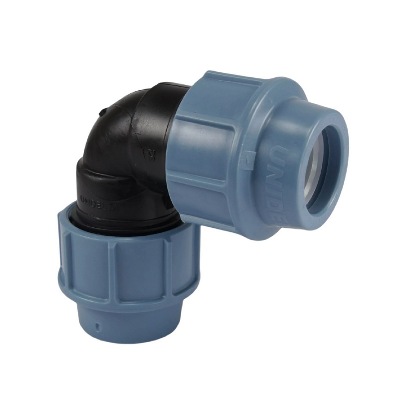 16 mm PE PP Fitting Klemm Verbinder Verschraubung Muffe Rohr Winkel 90° DVGW - Unidelta