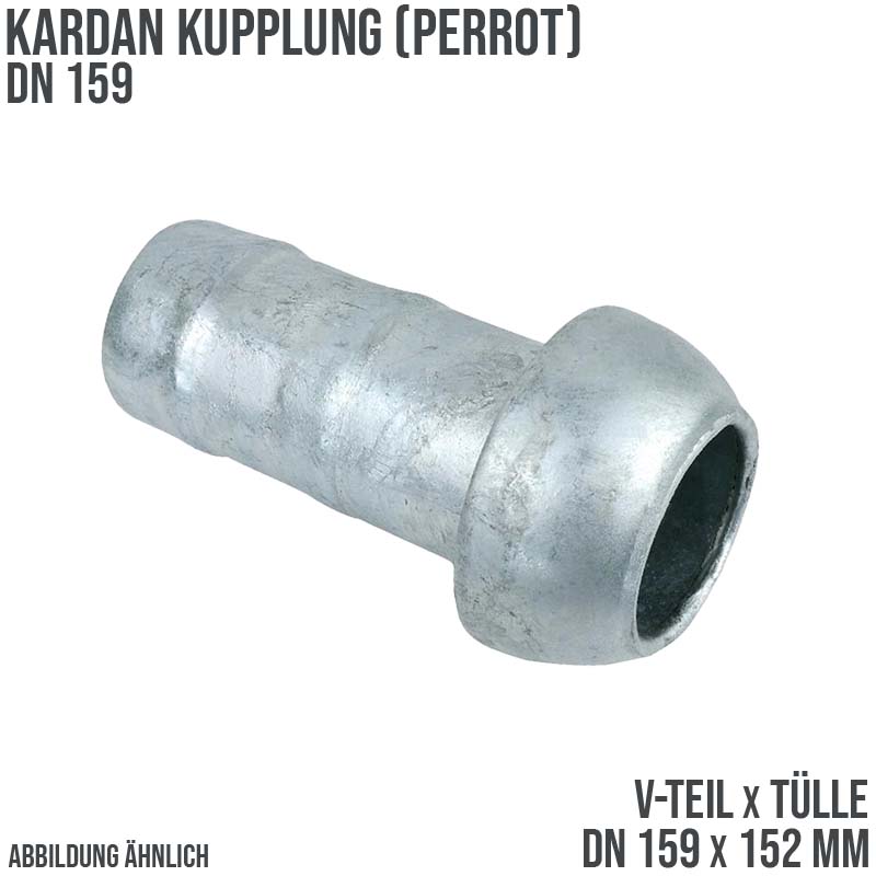 DN 159 Kardan Perrot Kupplung V-Teil mit Tülle Stutzen 152 mm Gülle Schlamm Schlauch
