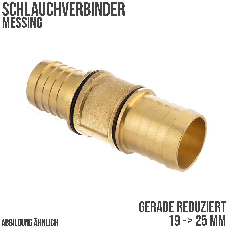19 x 25 mm  Schlauch Reduzier Verbinder Verteiler Tülle Kupplung Reparatur Messing PN 10 bar