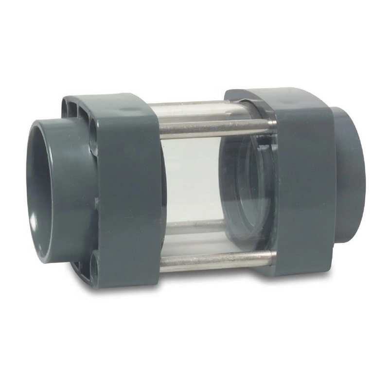 75 mm PVC Sicht Schau Glas 2-fach Klebe Muffe PN 10 bar