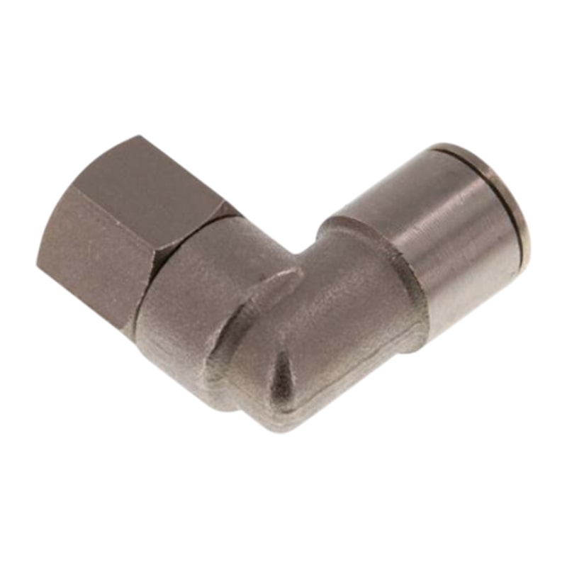 10 mm x 1/4" Pneumatik Steck Verbinder Winkel 90° IQS MSV Messing Innengewinde - PN 16 bar
