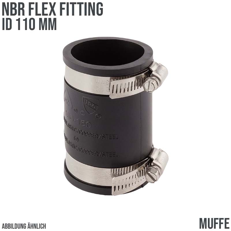 110 mm NBR Flex Fitting Muffe Verbinder Reparatur (Klemmbereich 98 - 112 mm)