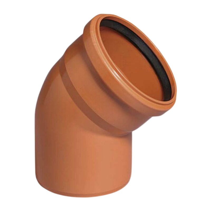 250 mm PVC Bogen 45° Abzweig Abfluß Abwasser HT KG Rohr SN4 Steckmuffe x Stutzen rostbraun