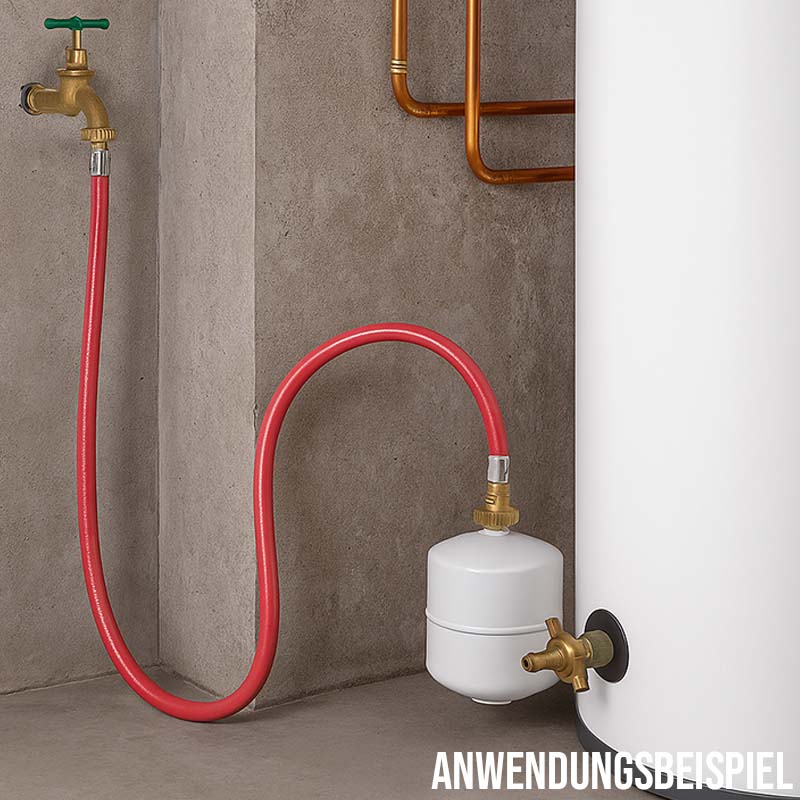 25 m Heizungs Füll Wasser Heizkörper Radiator Sanitär Schlauch rot - 3/4" Gerade/Winkel Anschluss - PN 8 bar