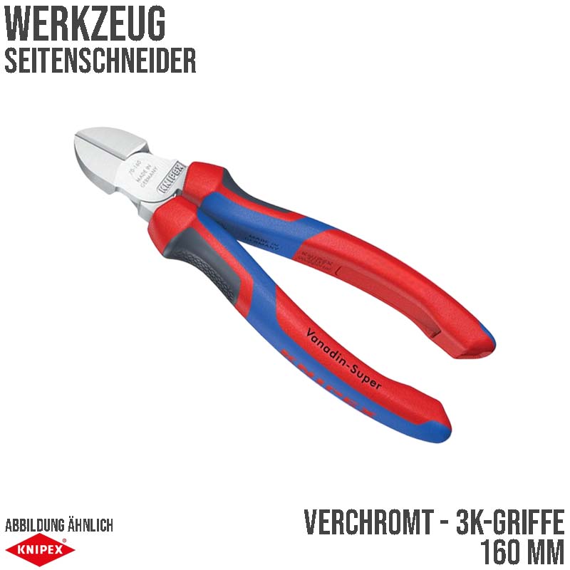 160 mm Seiten Schneider Zange verchromt 3K Griffe Knipex