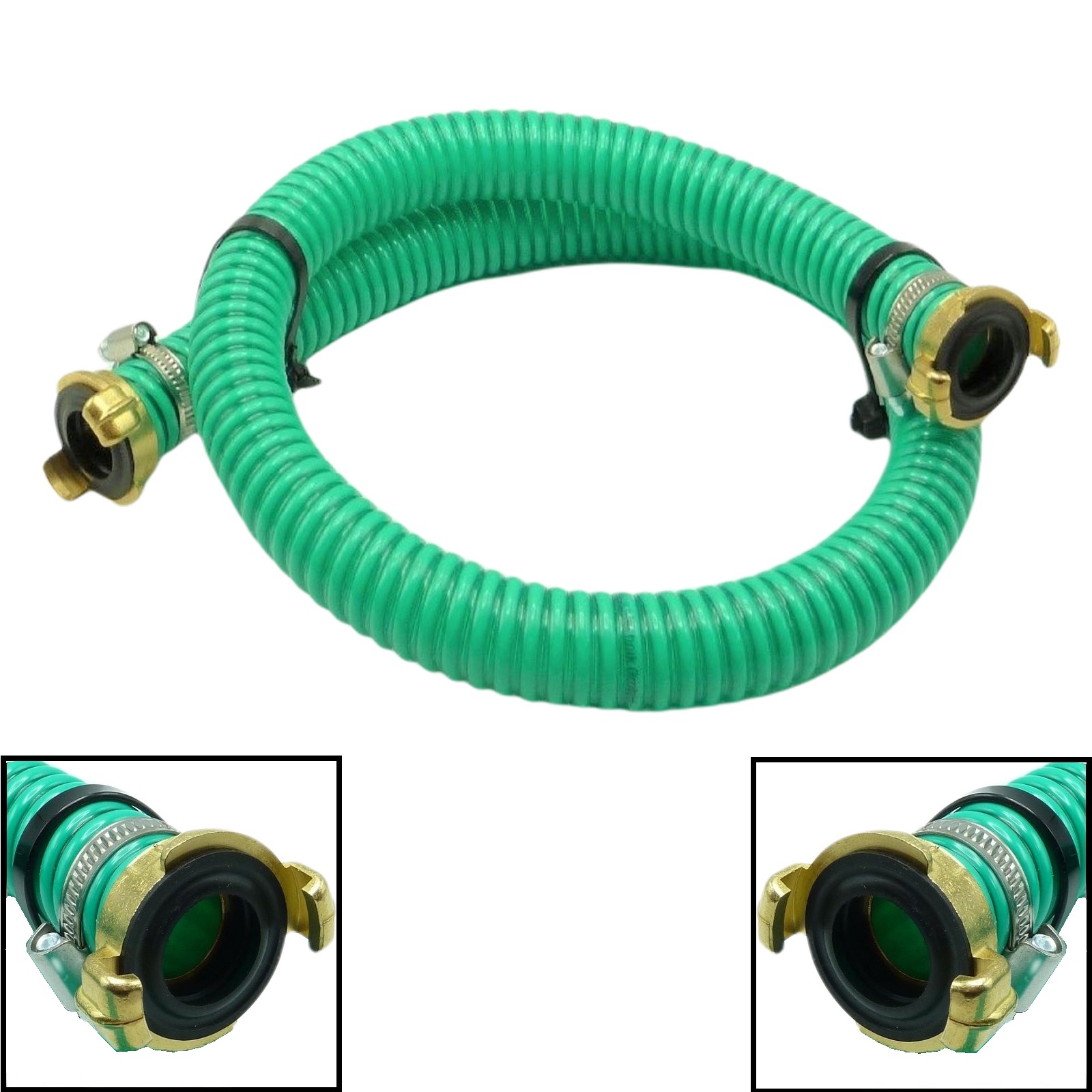25 mm 1" Zoll Saug Schlauch Pumpen Garnitur Verlängerung Schnellkupplung GRÜN (2 - 20 m)