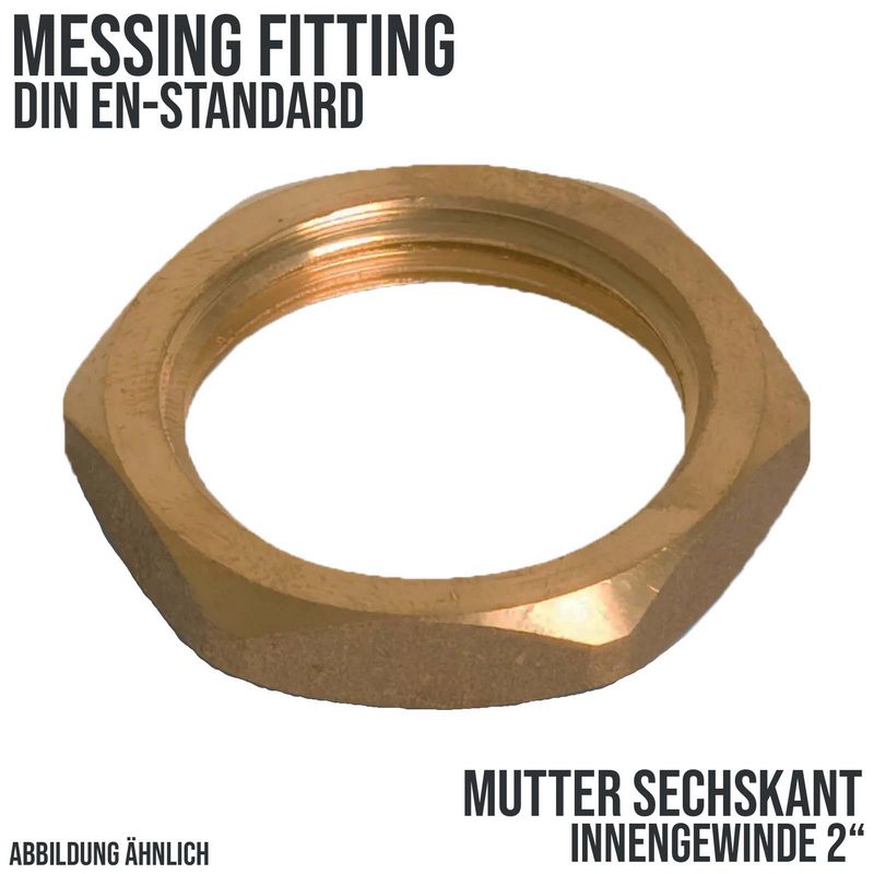 2" Sechskant Mutter Nr. 310 Innengewinde IG Messing Fittings PN 30 bar