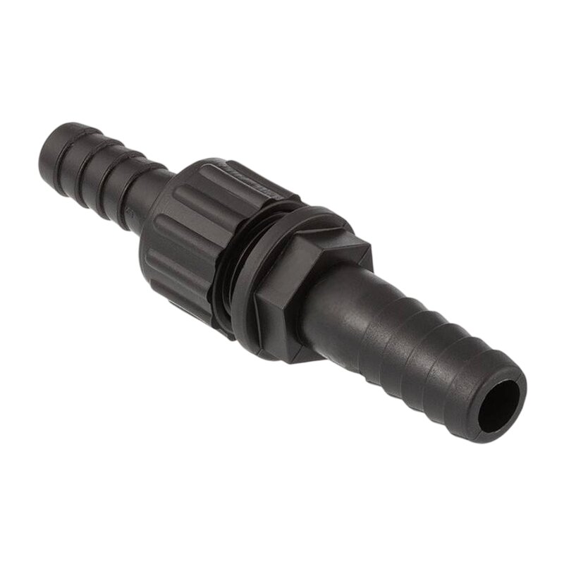 16 x 13 mm Schlauch Verschraubung reduziert 2-fach Stutzen Tülle Pool Teich Garten PP schwarz - PN 6 bar