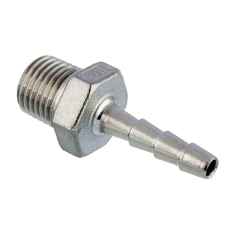 8 mm x 1/4" Zoll Schlauch Tülle Stutzen Außengewinde AG Nippel Edelstahl AISI 316 VA  Fitting - PN 20 bar