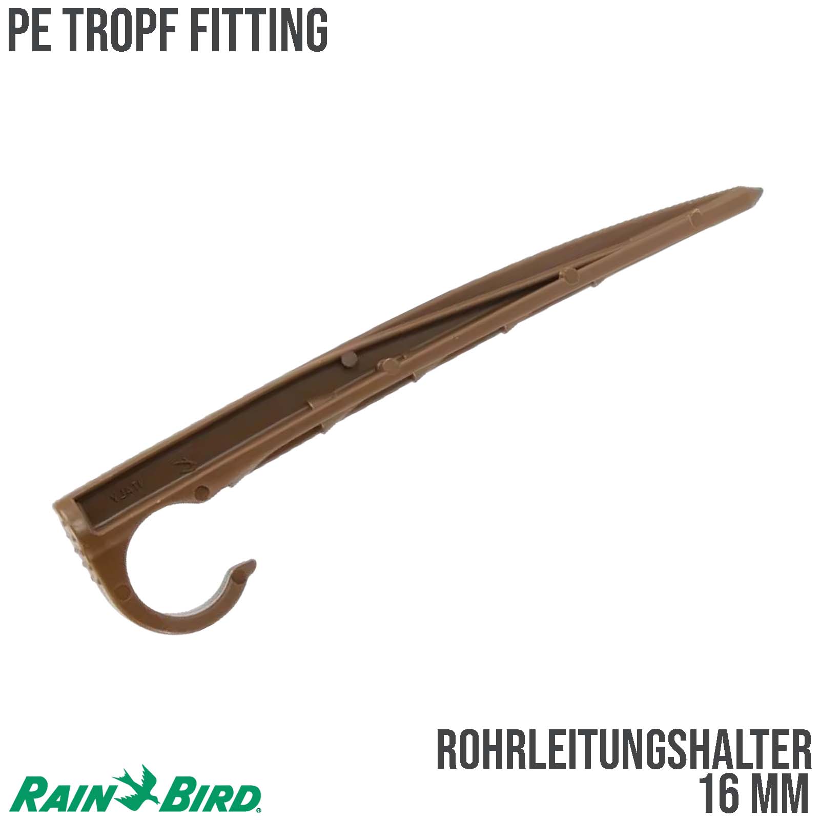 16 mm Rain Bird Rohrleitungshalter Kunststoff Braun Typ C12
