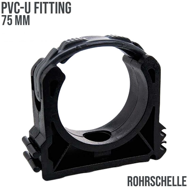 75 mm PVC Klebe Fitting Rohr Schelle Halter Klemme Clip geschlossen