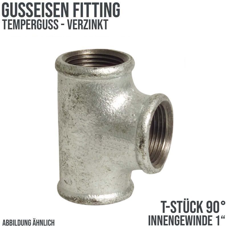 1" Gusseisen Temperguss Fitting Nr. 130 T-Stück 90° Innengewinde IG DVGW PN 25 bar