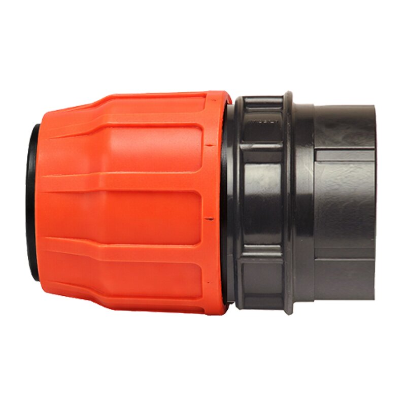 63 mm x 2 1/2" PE PP Fitting Layflat Klemm Verbinder Kupplung x Innengewinde IG Flach Schlauch - PN 10 bar