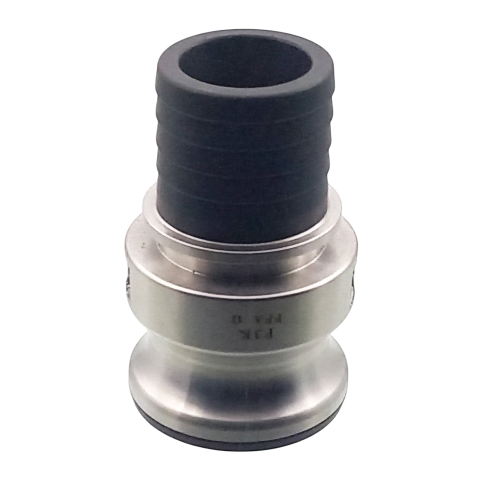 Kamlock Typ E - Vaterteil (36,7 mm) Edelstahl V2A (AISI 316) -> gerillter Stutzen DN 25 mm PFA beschichtet - PN 25 bar