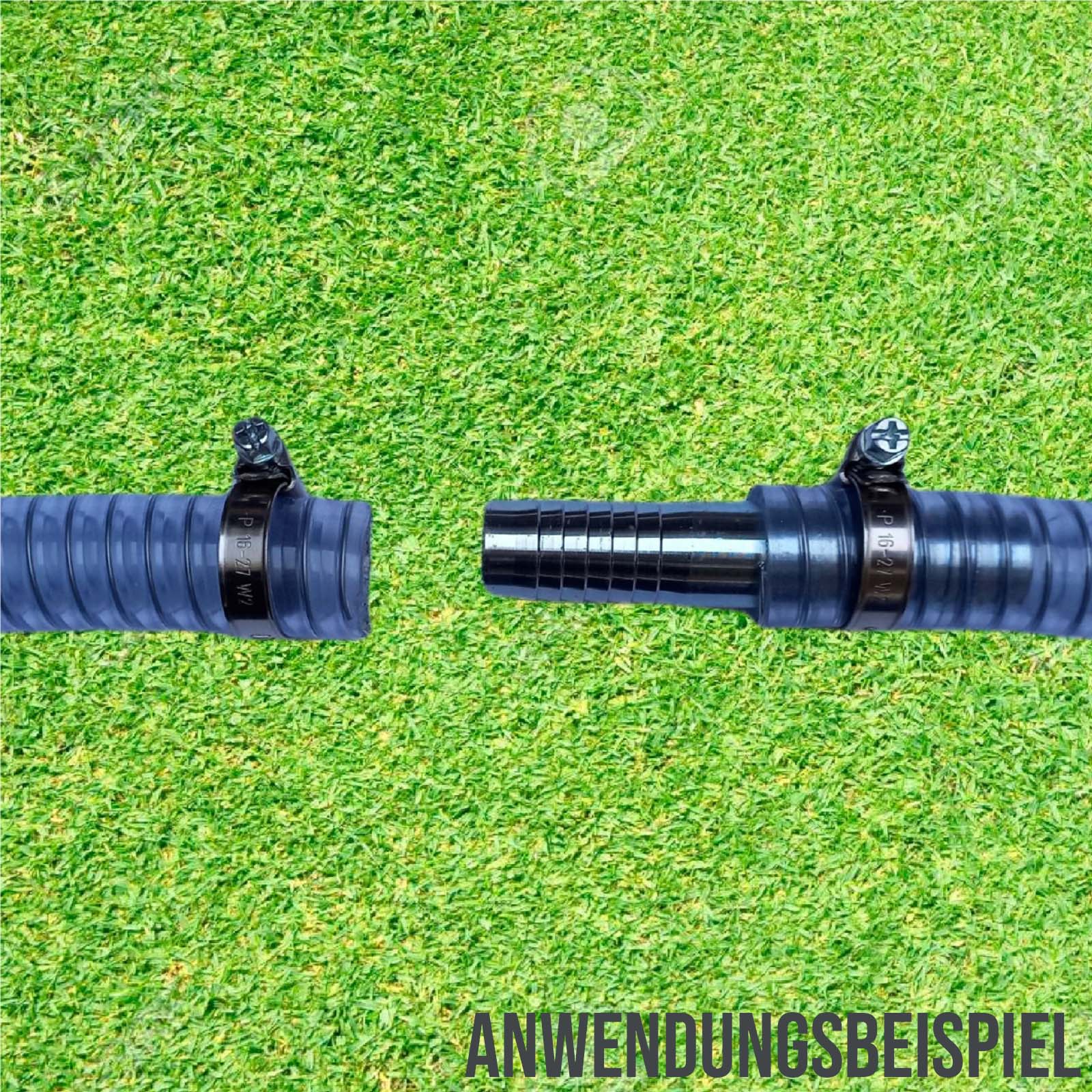 Schlauch Reparatur Set PVC Saugschlauch Stahlspirale Verlängerung 38 mm 1 1/2" - 7-teilig