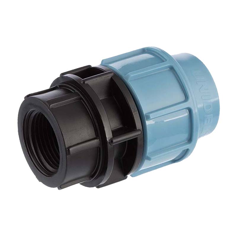 25 mm x 1/2" PE PP Fitting Klemm Verbinder Verschraubung Muffe Rohr Kupplung x IG DVGW - Unidelta