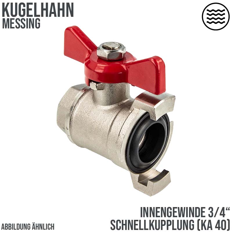 3/4" DN19 Kugelhahn Messing Innengewinde x Schnellkupplung - PN 12 bar