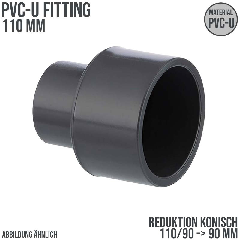 110 x 90 x 90 mm PVC Klebe Fitting Reduktion Reduzierer konisch Muffe Verbinder - PN 16 bar