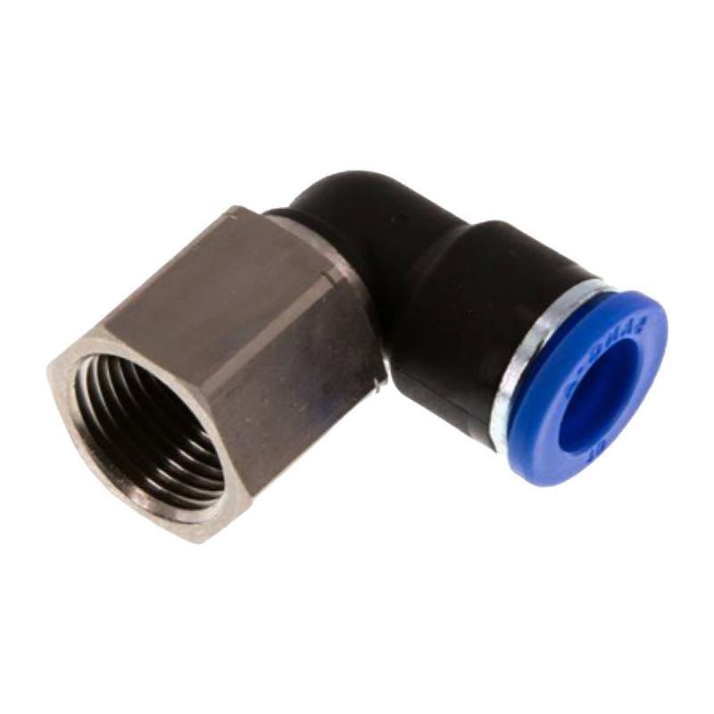 4 mm x 1/4" Pneumatik Steck Verbinder Winkel 90° IQS Innengewinde - PN 20 bar