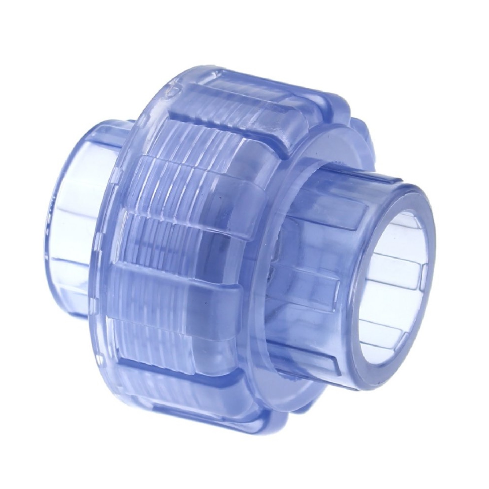20 mm PVC Klebe Fitting Verschraubung Muffe Verbinder - transparent durchsichtig - PN 16 bar