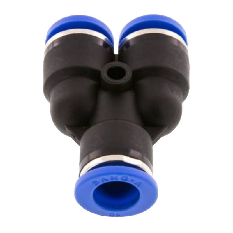16 mm Pneumatik Steck Verbinder IQS Y-Stück blau/schwarz PA PU Schlauch - PN 20 bar
