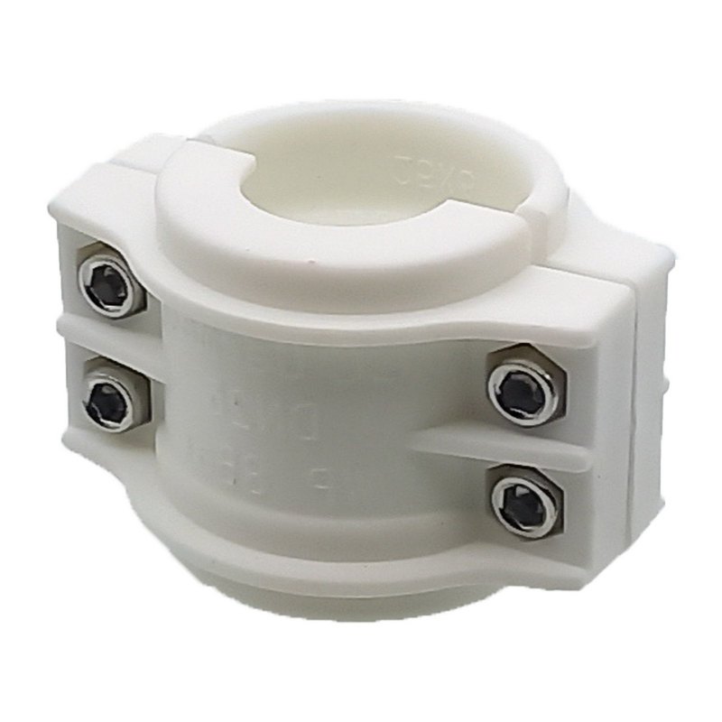DN 25 Klemmschale Polypropylen PP weiss Spannbereich 36 - 39 mm für Schlauch ID x AD 25 x 37 mm - PN 8 bar
