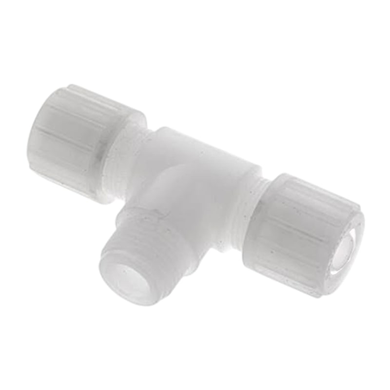 20 x 13 mm x 1/2" T-Stück 90° Außengewinde TX Fitting Gewebe Schlauch Verbinder FDA PVDF weiß - PN 10 bar