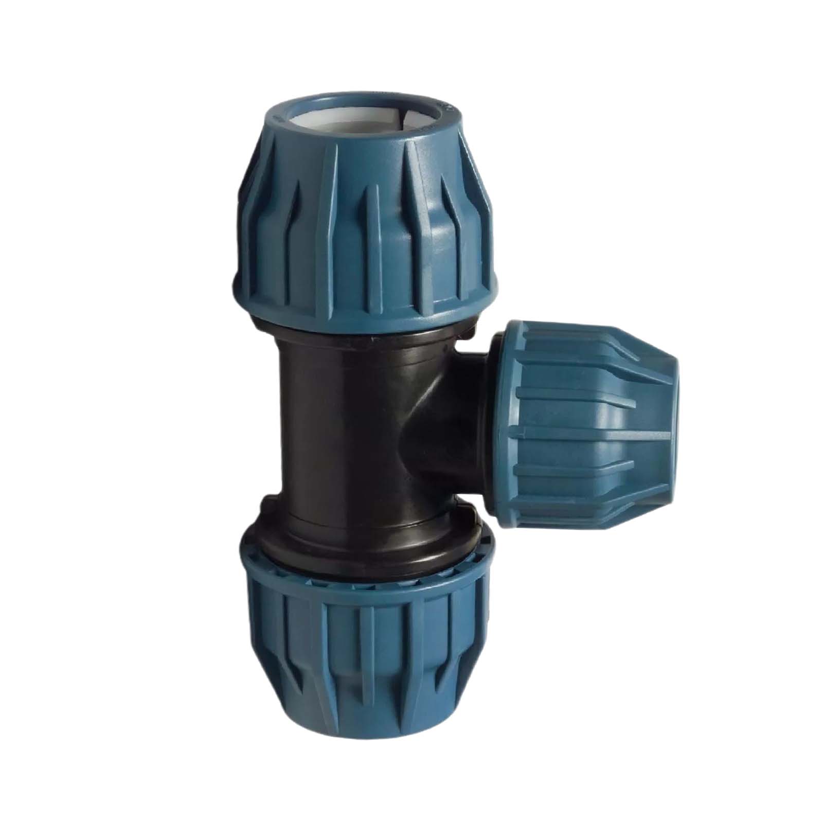 63 x 50 x 63 mm PE PP Fitting Klemm Verbinder Verschraubung Muffe reduziert T-Stück 90° DVGW - PN 16 bar