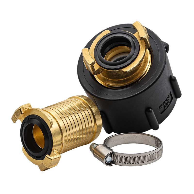 S60 x 6 IBC Adapter auf Schnellanschluss + Kupplung 1 1/2" 38 mm Container Tank Zubehör (GEKA kompatibel)